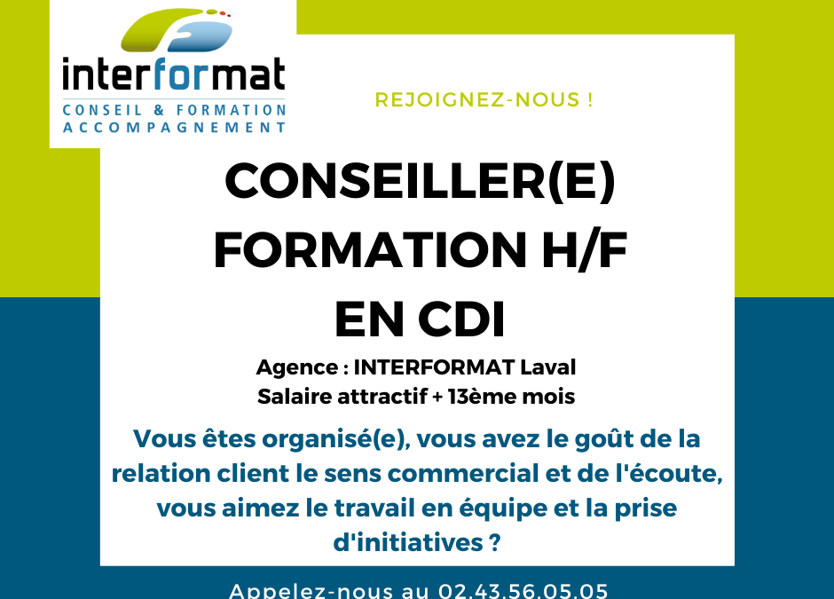 OFFRE D’EMPLOI | CONSEILLER(E) FORMATION H/F